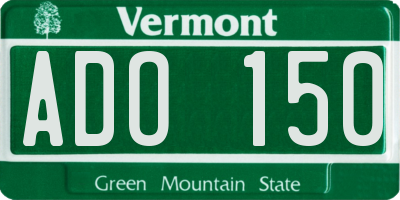 VT license plate ADO150