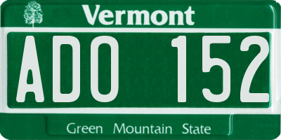 VT license plate ADO152