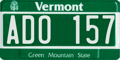 VT license plate ADO157