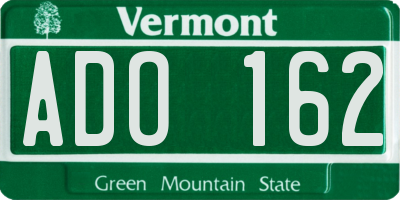 VT license plate ADO162