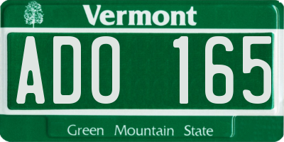 VT license plate ADO165