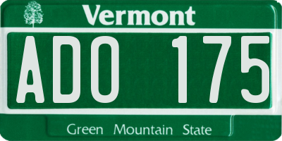 VT license plate ADO175