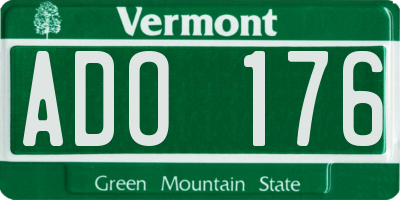 VT license plate ADO176