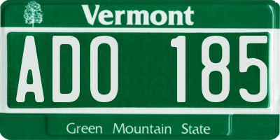 VT license plate ADO185