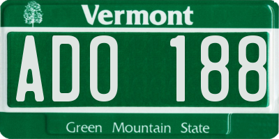VT license plate ADO188