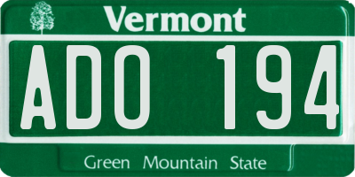 VT license plate ADO194