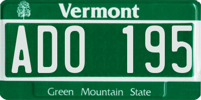 VT license plate ADO195