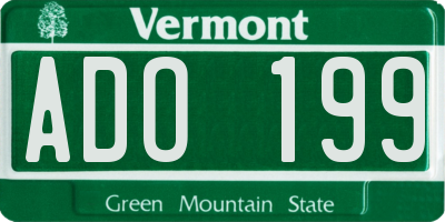 VT license plate ADO199