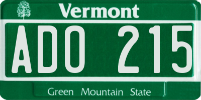 VT license plate ADO215