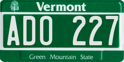 VT license plate ADO227