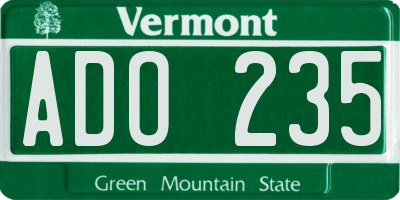 VT license plate ADO235