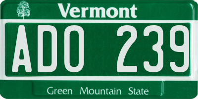 VT license plate ADO239