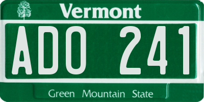 VT license plate ADO241