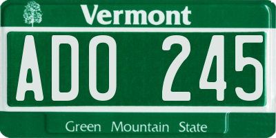 VT license plate ADO245