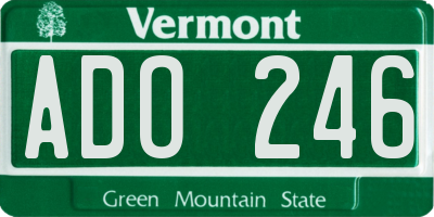 VT license plate ADO246