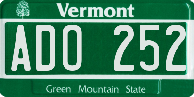 VT license plate ADO252