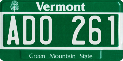 VT license plate ADO261