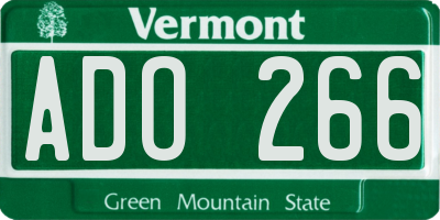VT license plate ADO266