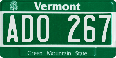 VT license plate ADO267