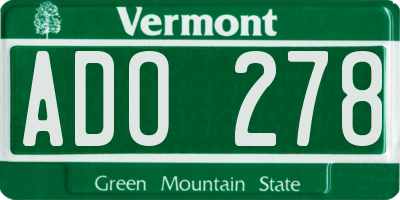 VT license plate ADO278
