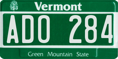 VT license plate ADO284