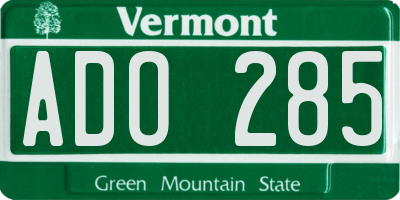 VT license plate ADO285