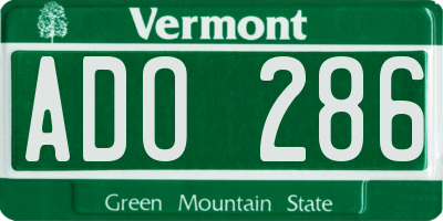 VT license plate ADO286