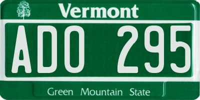 VT license plate ADO295