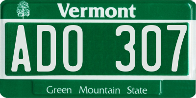 VT license plate ADO307