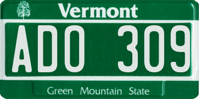 VT license plate ADO309