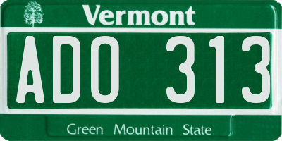 VT license plate ADO313