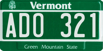 VT license plate ADO321