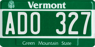 VT license plate ADO327