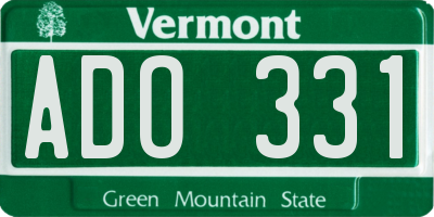 VT license plate ADO331