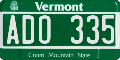 VT license plate ADO335