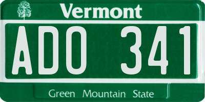 VT license plate ADO341