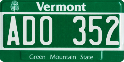 VT license plate ADO352