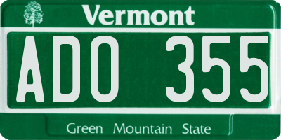 VT license plate ADO355