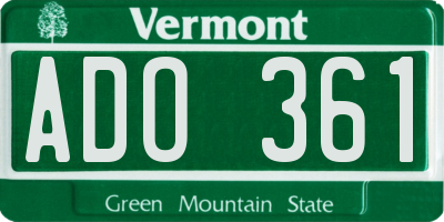 VT license plate ADO361