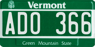 VT license plate ADO366