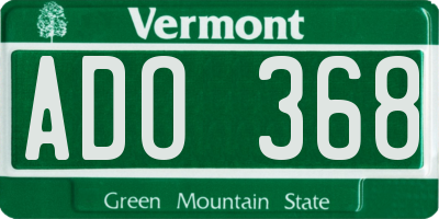 VT license plate ADO368