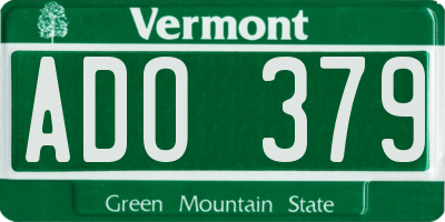 VT license plate ADO379