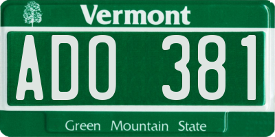VT license plate ADO381