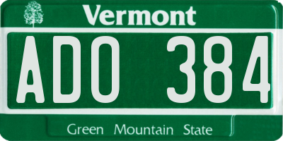 VT license plate ADO384