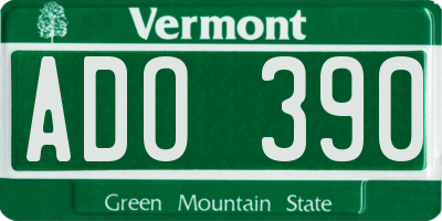 VT license plate ADO390