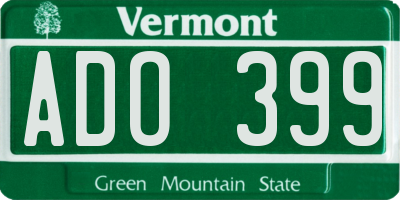 VT license plate ADO399