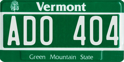 VT license plate ADO404