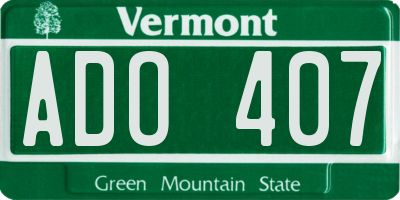 VT license plate ADO407