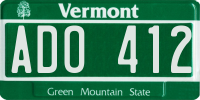 VT license plate ADO412