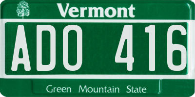 VT license plate ADO416